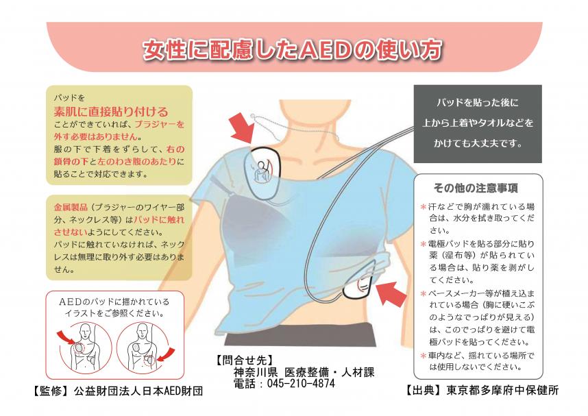 女性に配慮したAEDの使い方