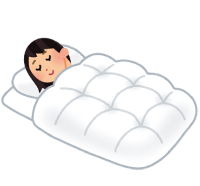 1日7から8時間の睡眠をとるイメージ