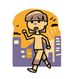 一人で歩きまわるイメージ画像