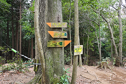 ツリークロスアドベンチャーのコース表示