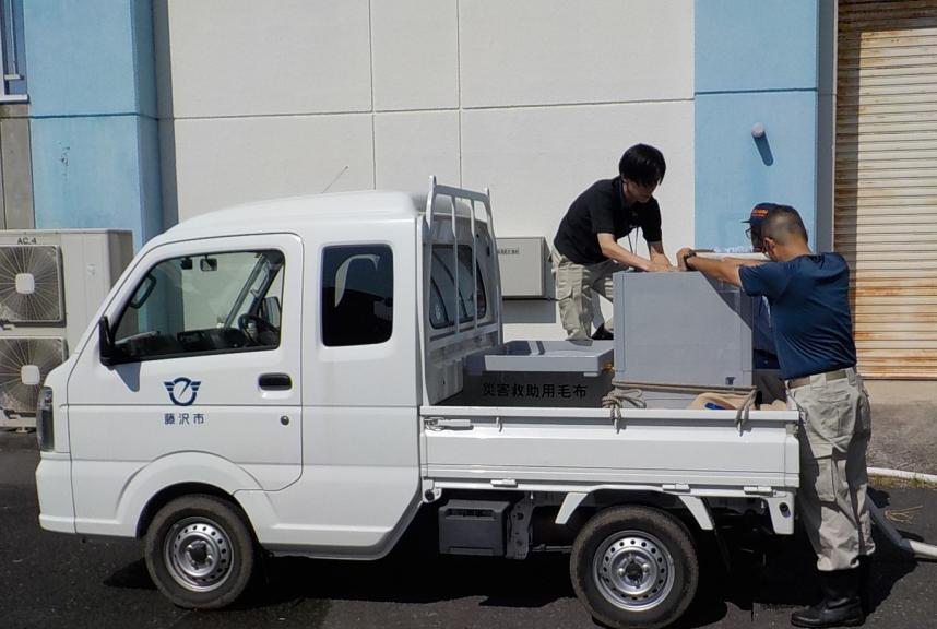 稲荷配水池での訓練風景