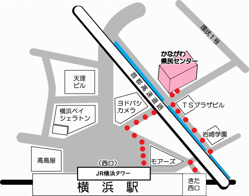 かながわ県民活動サポートセンターアクセス地図