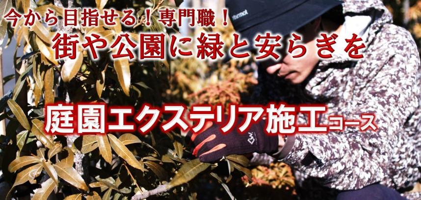 今から目指せる専門職 街や公園に緑と安らぎを 庭園エクステリア施工コース
