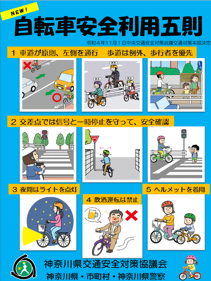 自転車安全利用五則のチラシ