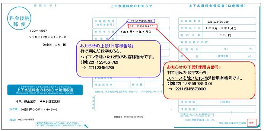 上下水道料金のお知らせ兼領収書