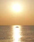 防波堤からの夕日