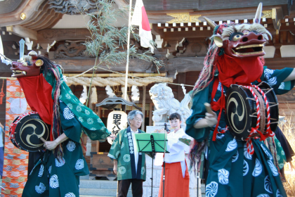 田名八幡宮「獅子舞」行事の様子2