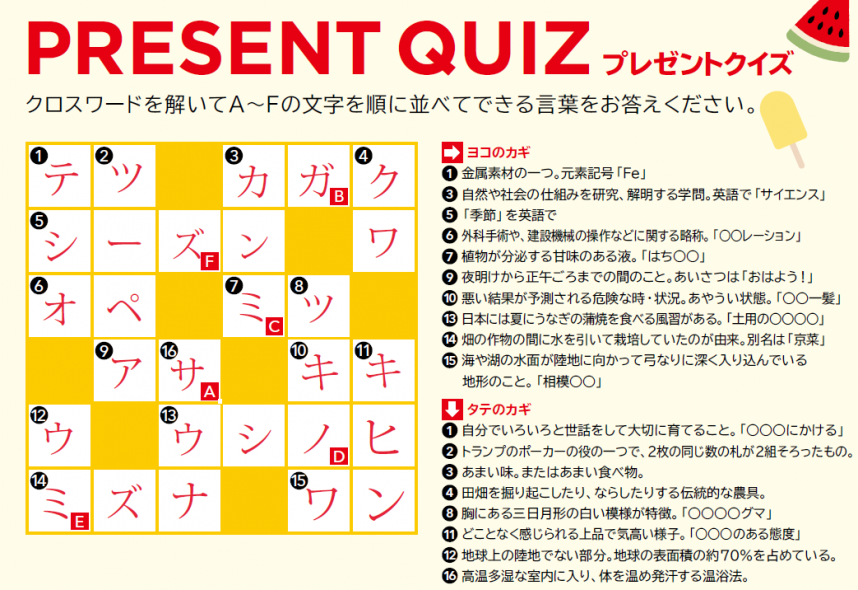 クロスワード正解画像