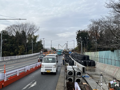 軽量盛土部施工状況