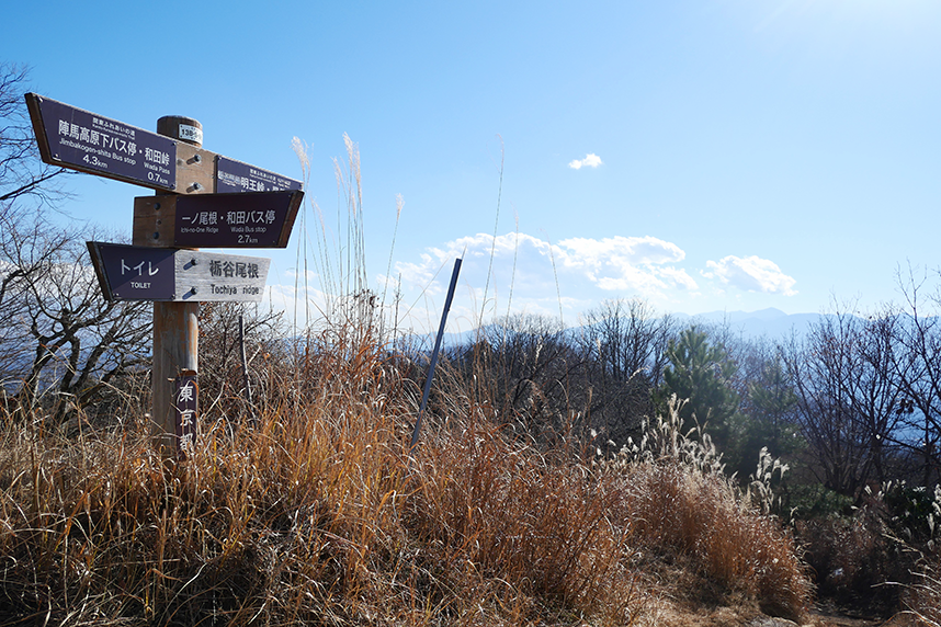 陣馬山から下山ルートへ