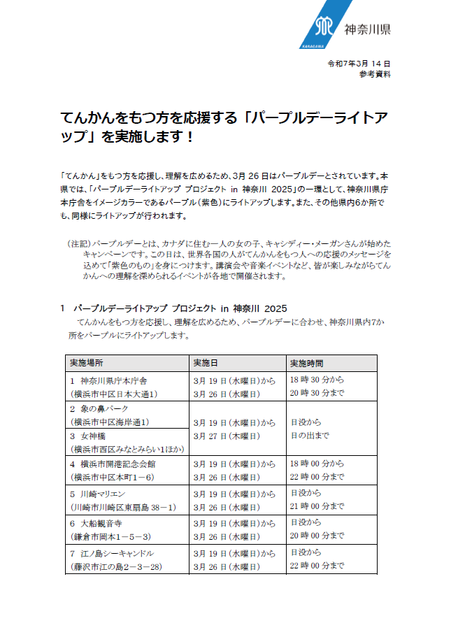 パープルデーライトアップ2025