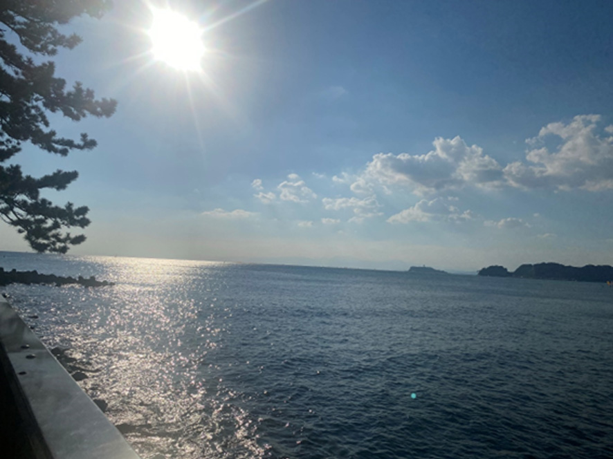 少し日が傾いてきて、海がキラキラしていてとてもきれいでした!