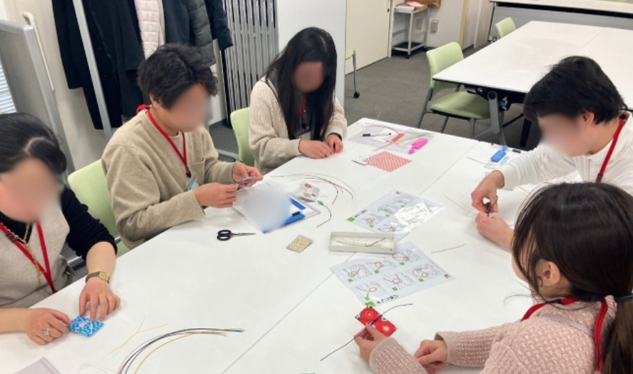 水引制作体験の様子