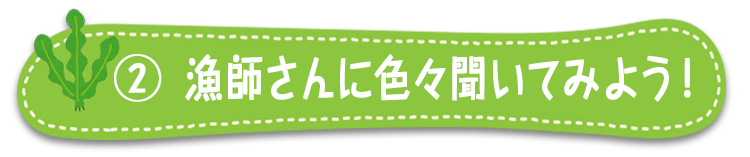 漁師さんに色々聞いてみよう！
