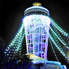 夜の江の島シーキャンドル