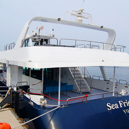 近くから見る船