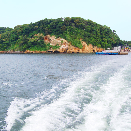 帰る船から見る海