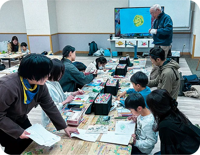 北斎たんけん隊 昨年のイベントの様子 スライド画像