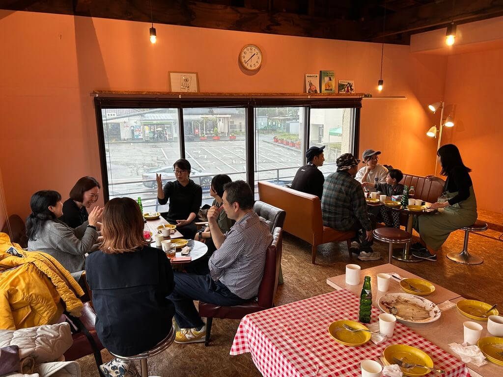 ピザ屋さんのでの様子