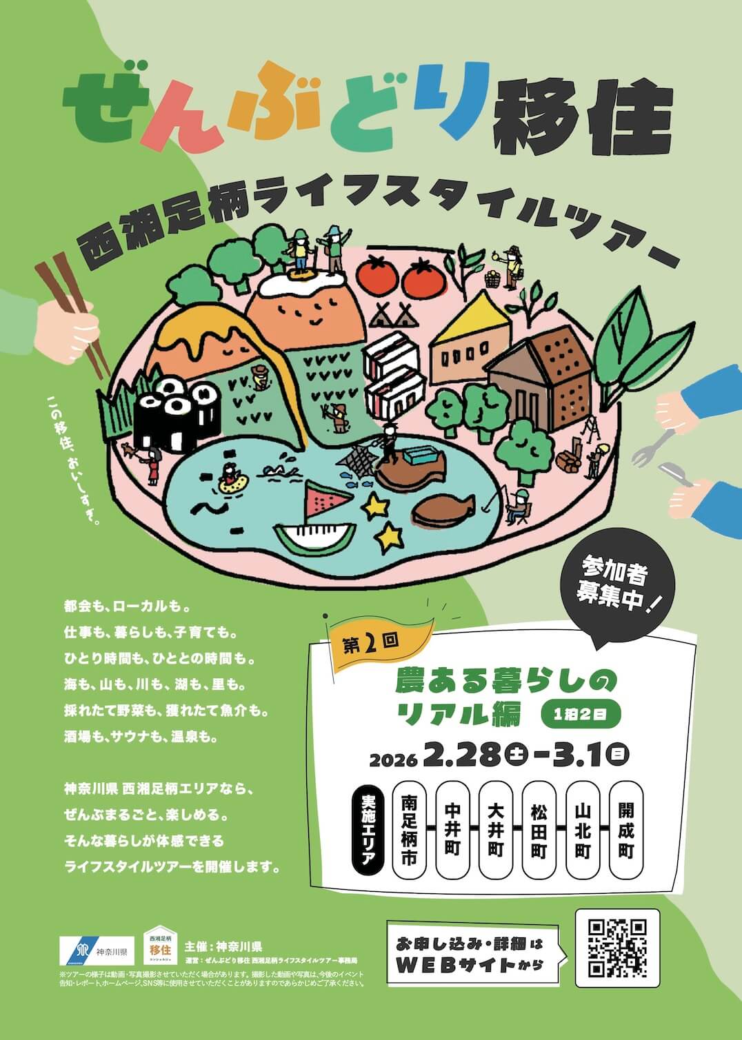 【ぜんぶどり移住】西湘足柄ライフスタイルツアー！第2回「農ある暮らしのリアル編」チラシ表