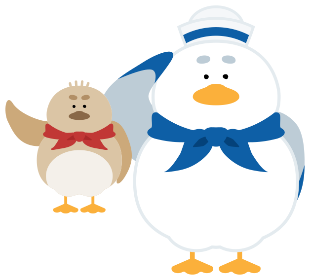 カモメ達のイラスト