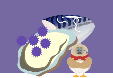 食中毒を表すイラスト