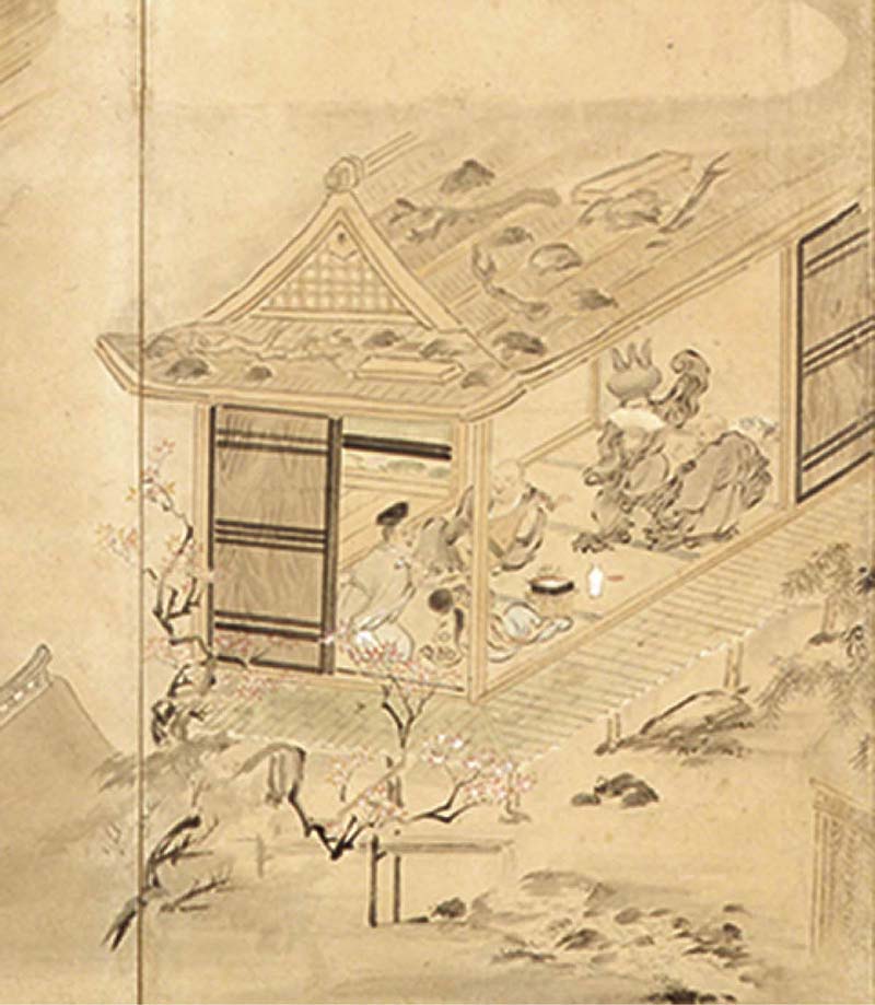 徒然草屏風（右隻部分） 江戸時代 県立金沢文庫所蔵