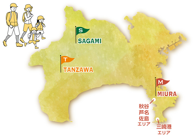 神奈川県の地図&nbsp;SAGAMI&nbsp;TANZAWA&nbsp;MIURA