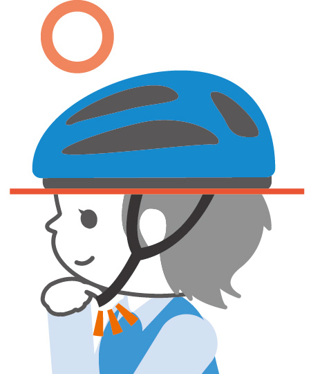 正しいヘルメット着用イラスト